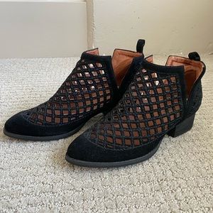 Jeffery Campbell Black Suede Taggart Booties